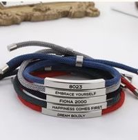 Pulseras de cordón y metal Pulseras de cordón y metal