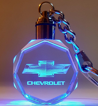 Llaveros de cristal con luz led personalizados