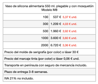 Vasos plegables de silicona alimentaria