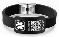 pulseras de metal con codigo QR en laser