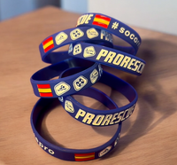 pulseras de silicona en bajo relieve + 3 tintas