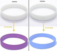 pulseras de silicona UV que cambian de color con el sol